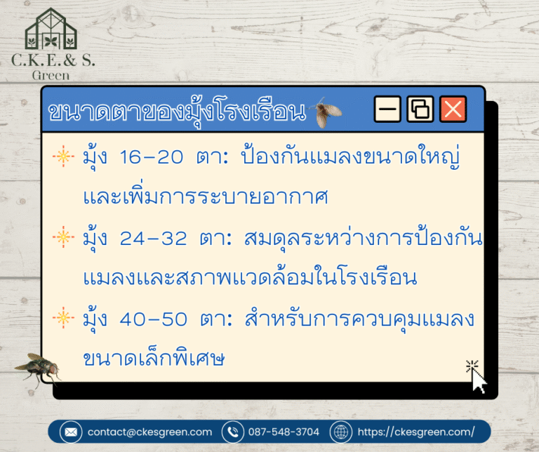 รูปมุ้งโรงเรือนควรมีกี่ตา4